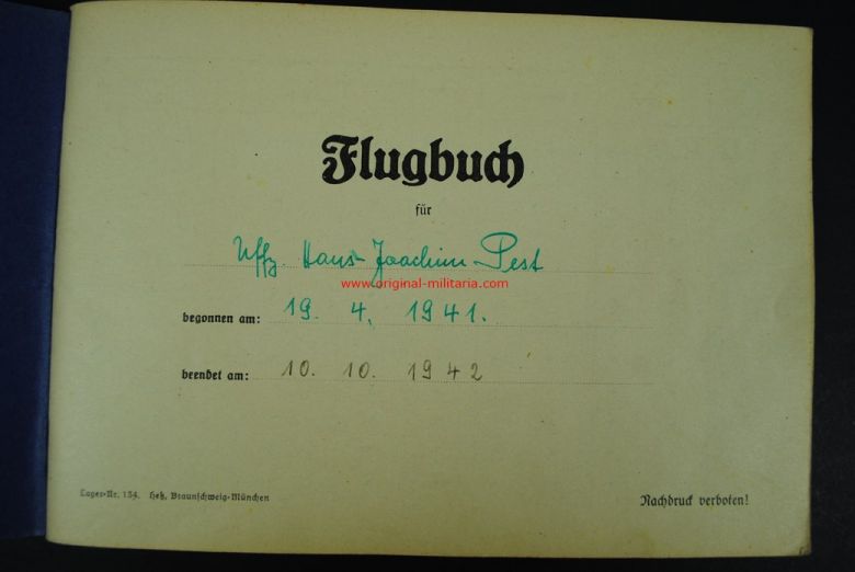 LW/ Grupo de Álbum y 3 Flugbuch del Suboficial  "Hans Joachim Pest"